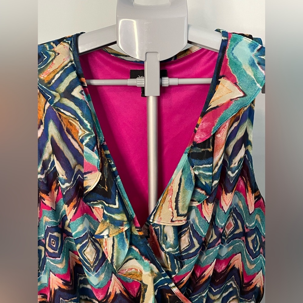 AB Studio Multicolor Chevron Pattern‎ Dress size XL - Picture 6 of 11